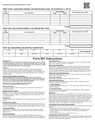 OTC Form 901 Business Personal Property Rendition - Oklahoma, Page 2