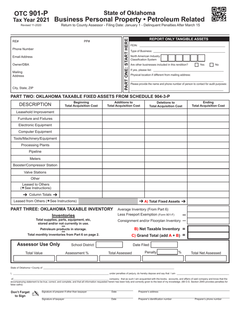 OTC Form 901-P 2021 Printable Pdf