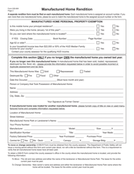 OTC Form 935-MH Manufactured Home Rendition - Oklahoma, Page 2