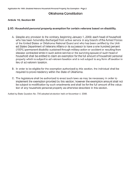 Form OTC998-A Application for 100% Disabled Veterans Household Personal Property Tax Exemption - Oklahoma, Page 2