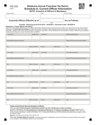 Form 200 Oklahoma Annual Franchise Tax Return - Oklahoma, Page 2
