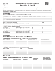 Form 200 Oklahoma Annual Franchise Tax Return - Oklahoma, Page 3