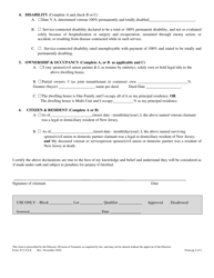 Form D.V.S.S.E. Claim for Property Tax Exemption on Dwelling of Disabled Veteran or Surviving Spouse/Civil Union or Domestic Partner of Disabled Veteran or Serviceperson - New Jersey, Page 2
