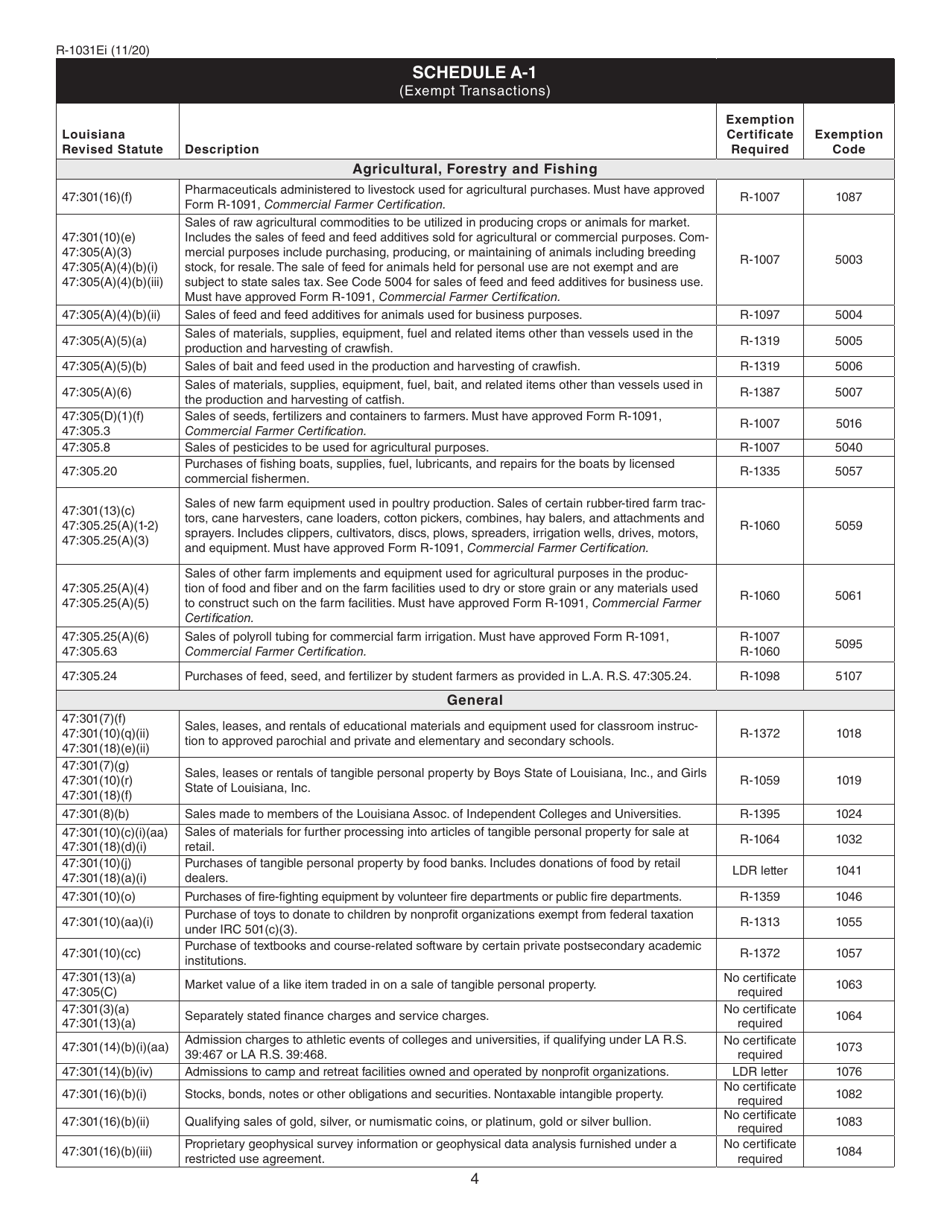 Instructions for Form R-1031 Direct Marketer Sales Tax Return - Louisiana, Page 4