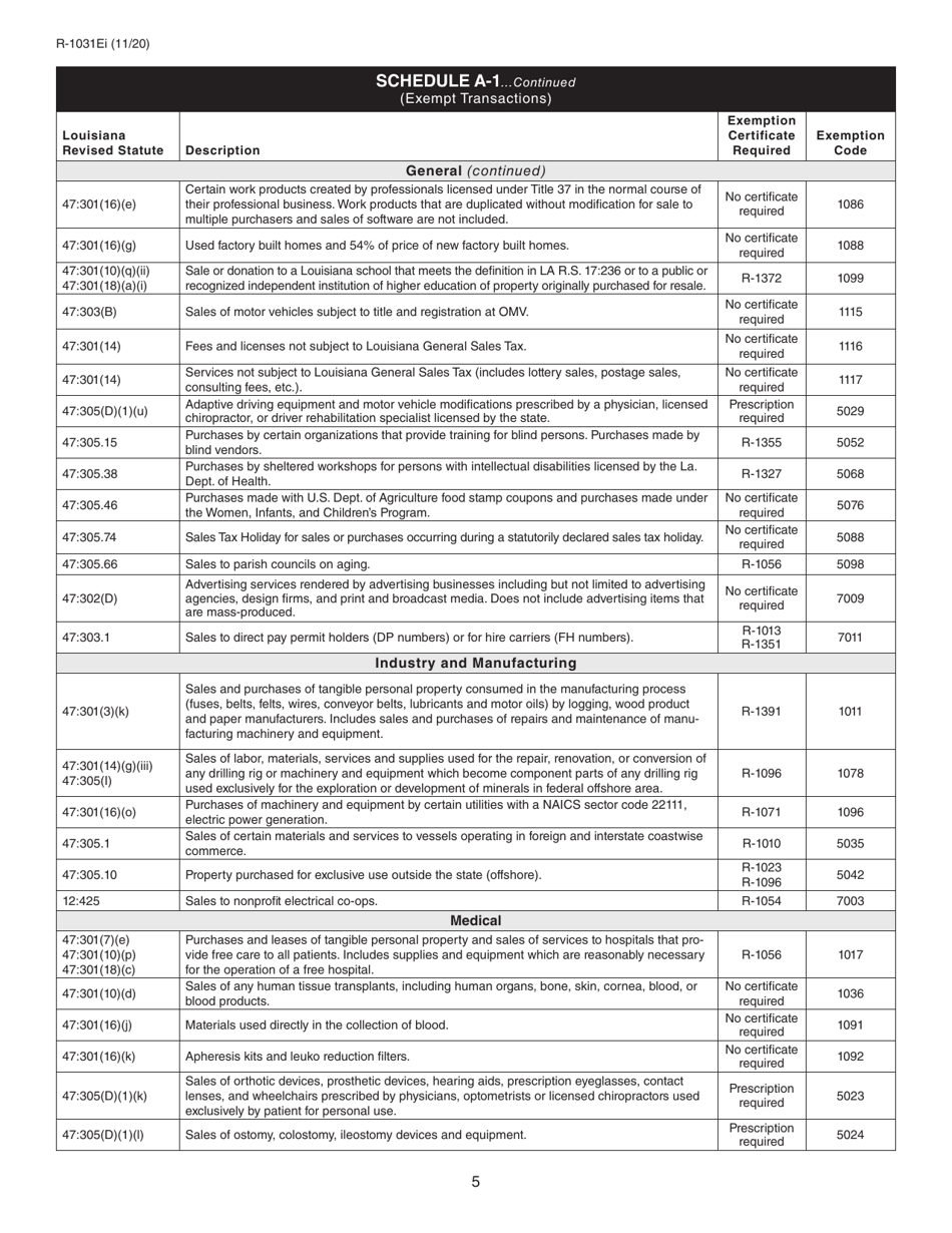 Instructions for Form R-1031 Direct Marketer Sales Tax Return - Louisiana, Page 5