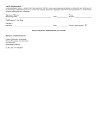 State Form 51754 Worksheet IN-40PA Indiana Post-liability Allocation Worksheet - Indiana, Page 3