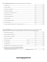 Form IT-41 (State Form 55891) Schedule IN K-1 Beneficiary&#039;s Share of Indiana Adjusted Gross Income, Deductions, Modifications, and Credits - Indiana, Page 2