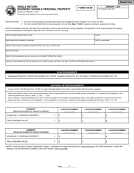 State Form 53855 (104-SR) Single Return - Business Tangible Personal Property - Indiana