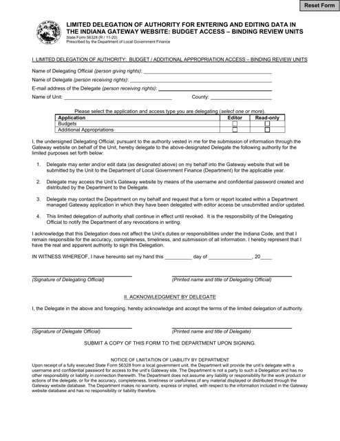 State Form 56328  Printable Pdf