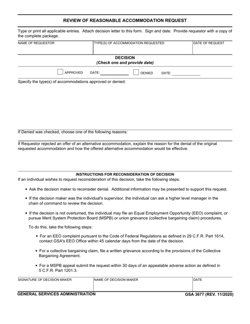 GSA Form 3677  Printable Pdf
