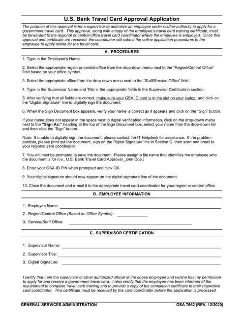 GSA Form 7662  Printable Pdf
