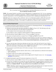 USCIS Form M-1087 Optional Checklist for Form I-129 H-2b Filings