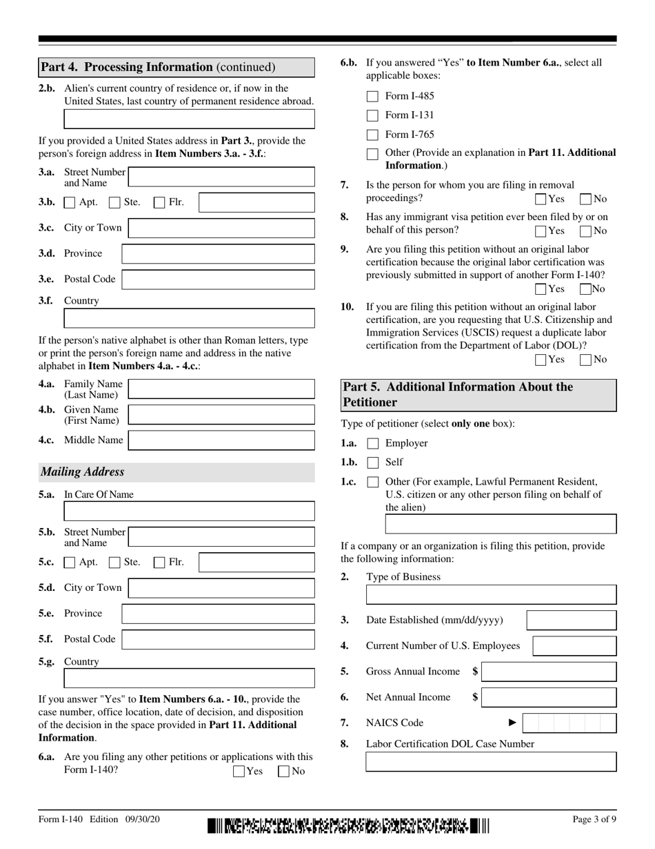 USCIS Form I-140 Download Fillable PDF or Fill Online Immigrant ...