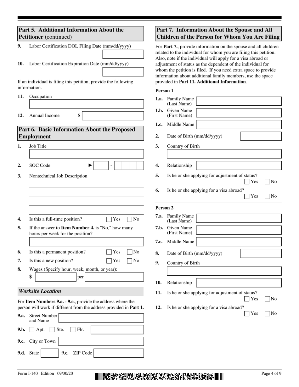 USCIS Form I-140 Immigrant Petition for Alien Workers, Page 4