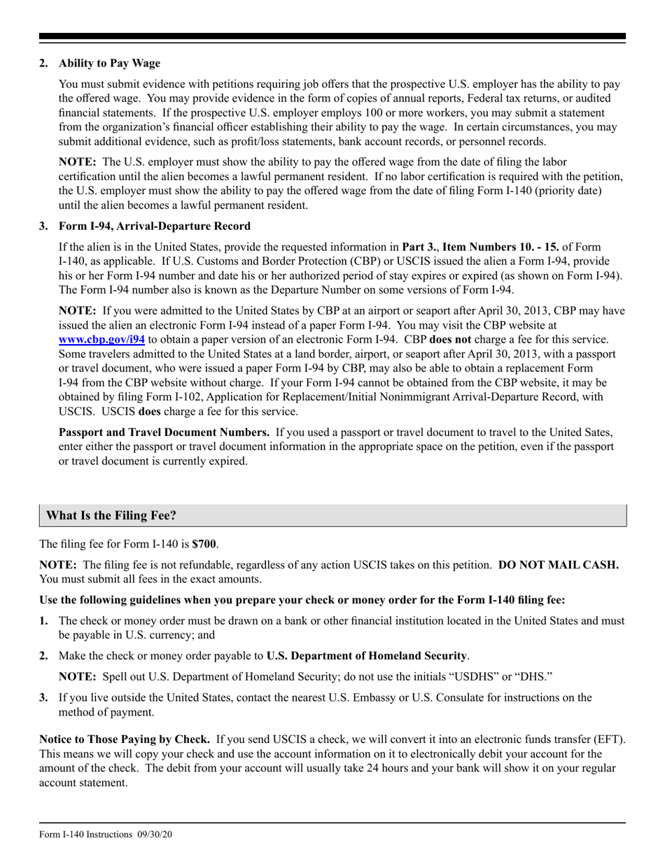 Instructions for USCIS Form I-140 Petition for Alien Workers, Page 8