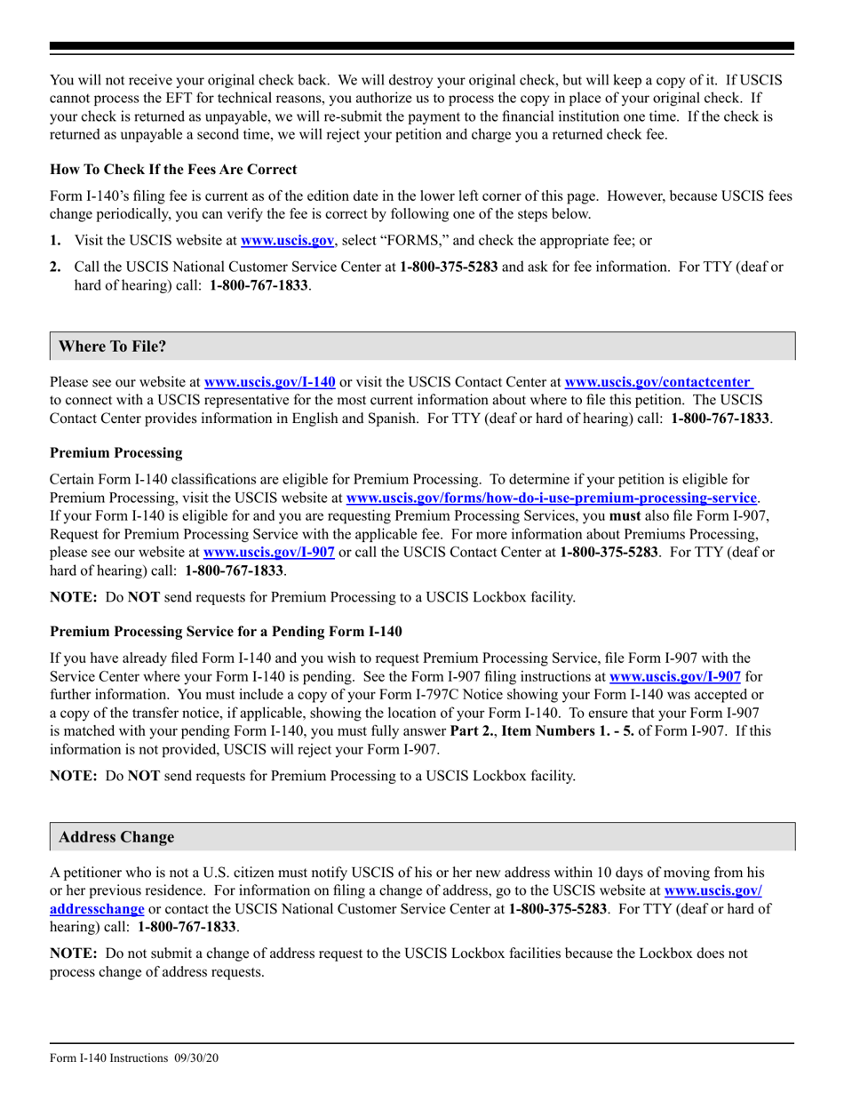 Instructions for USCIS Form I-140 Petition for Alien Workers, Page 9