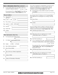 USCIS Form I-212 Application for Permission to Reapply for Admission Into the United States After Deportation or Removal, Page 2
