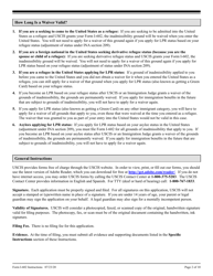 Instructions for USCIS Form I-602 Application by Refugee for Waiver of Inadmissibility Grounds, Page 2
