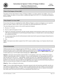Document preview: Instructions for USCIS Form I-865 Sponsor's Notice of Change of Address