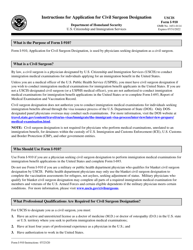Instructions for USCIS Form I-910 Application for Civil Surgeon Designation