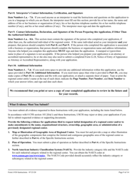 Instructions for USCIS Form I-924 Application for Regional Center Designation Under the Immigrant Investor Program, Page 9