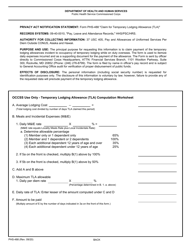 Form PHS-488 Claim for Temporary Lodging Allowance (Tla), Page 2