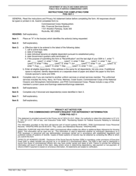 Form PHS-1637-1 Public Health Service Commissioned Officer&#039;s Request for Dependency Determination, Page 2