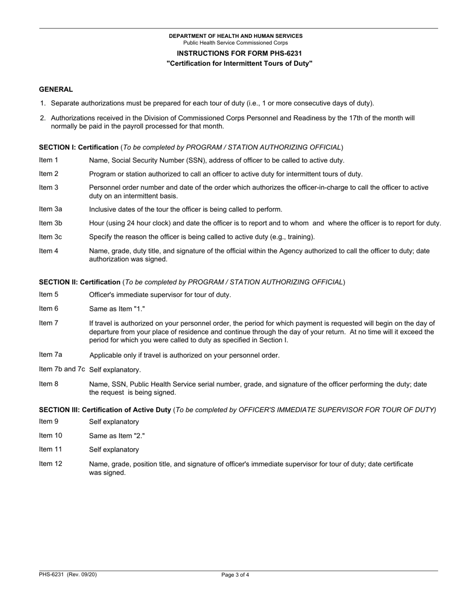 Form PHS-6321 Certification for Intermittent Tours of Duty, Page 3