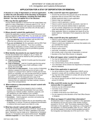 ICE Form I-246 &quot;Application for a Stay of Deportation or Removal&quot;