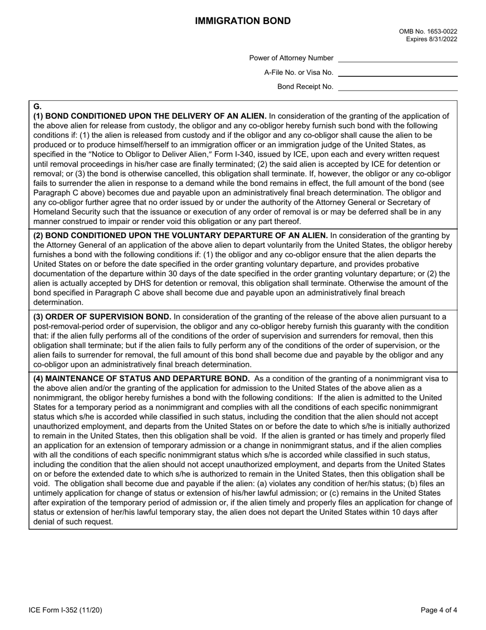 ICE Form I-352 Immigration Bond, Page 4
