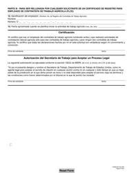 Formulario WH-530 Solicitud De Un Contratista De Trabajo Agricola O Contratista De Trabajo Agricola Asalariado Certificado De Registro (Spanish), Page 5