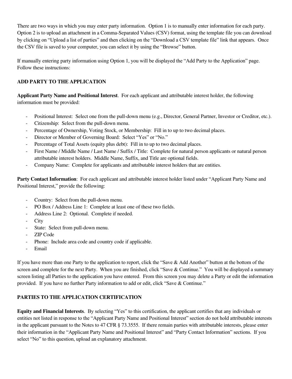 Instructions for FCC Form 2100 Schedule 314 Application for Consent to Assignment of Broadcast Station Construction Permit or License, Page 15