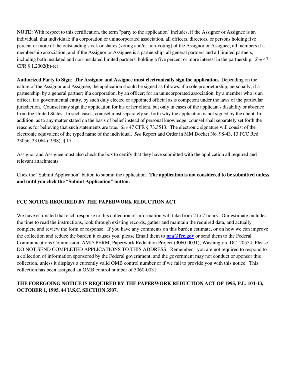 Instructions for FCC Form 2100 Schedule 314 Application for Consent to Assignment of Broadcast Station Construction Permit or License, Page 24
