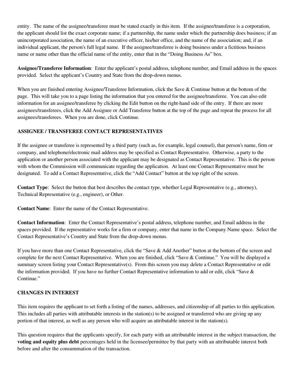 Instructions for FCC Form 2100 Schedule 316 Application for Consent to Assign Broadcast Station Construction Permit or License or Transfer Control of Entity Holding Broadcast Station Construction Permit or License, Page 11