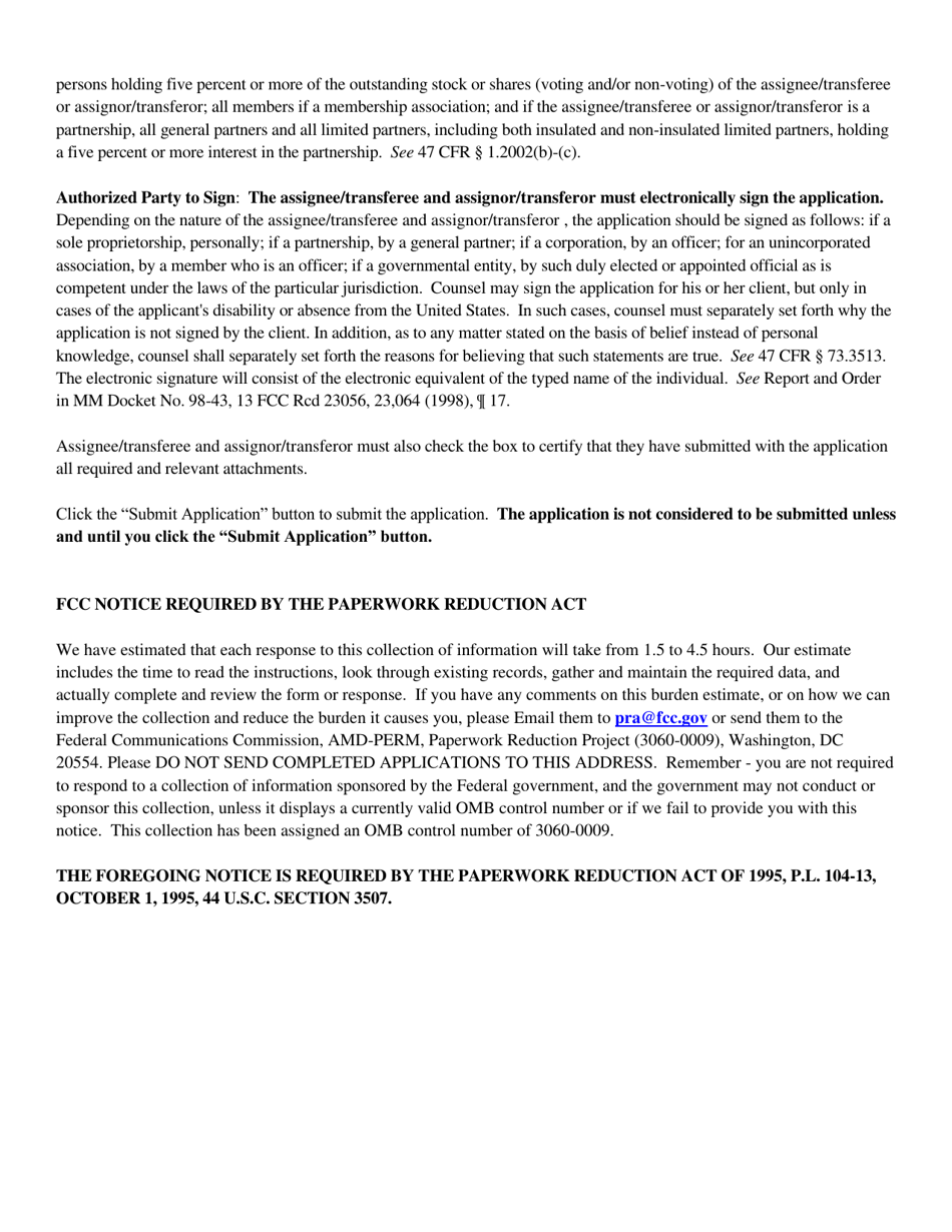 Instructions for FCC Form 2100 Schedule 316 Application for Consent to Assign Broadcast Station Construction Permit or License or Transfer Control of Entity Holding Broadcast Station Construction Permit or License, Page 19
