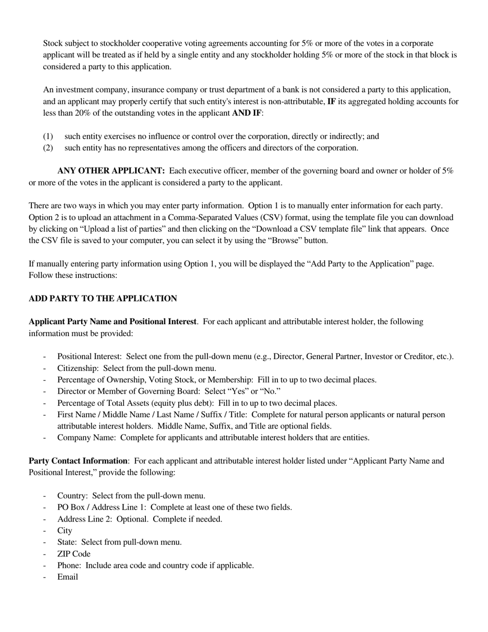 Instructions for FCC Form 2100 Schedule 315 Application for Consent to Transfer Control of Entity Holding Broadcast Station Construction Permit or License, Page 17