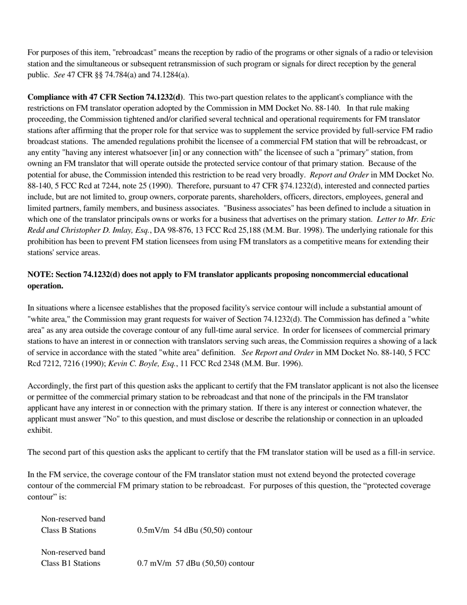 Instructions for FCC Form 2100 Schedule 315 Application for Consent to Transfer Control of Entity Holding Broadcast Station Construction Permit or License, Page 23