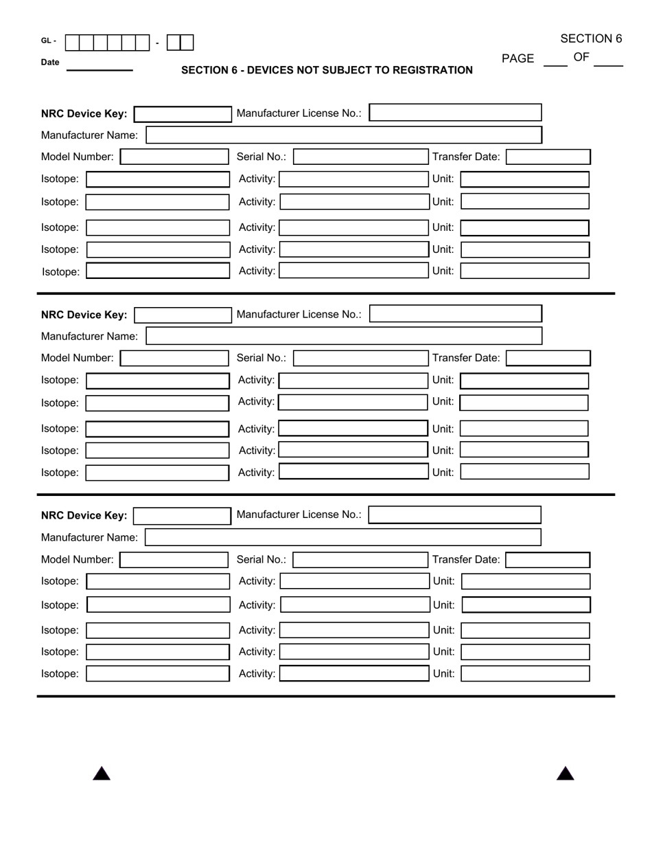 NRC Form 664 General Licensee Registration, Page 12