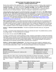 NRC Form 664 General Licensee Registration, Page 2