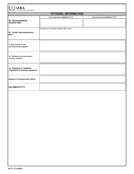 IAEA Form N-72 Design Information Questionnaire, Page 11