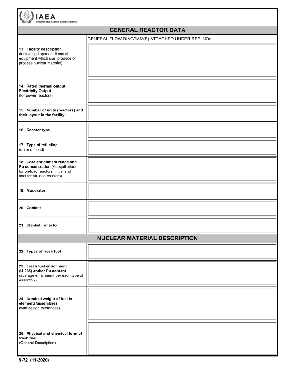 IAEA Form N-72 Design Information Questionnaire, Page 3