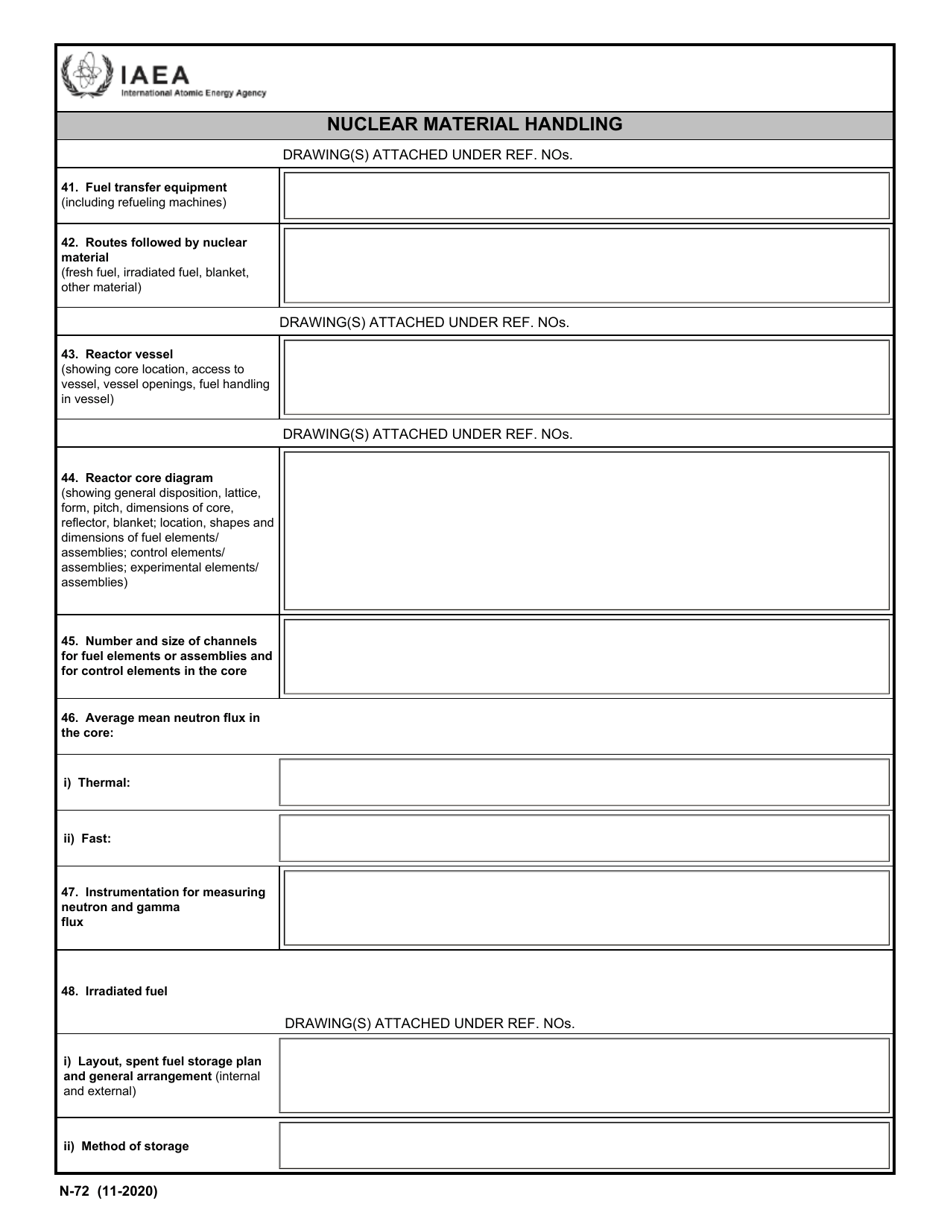 IAEA Form N-72 Design Information Questionnaire, Page 6