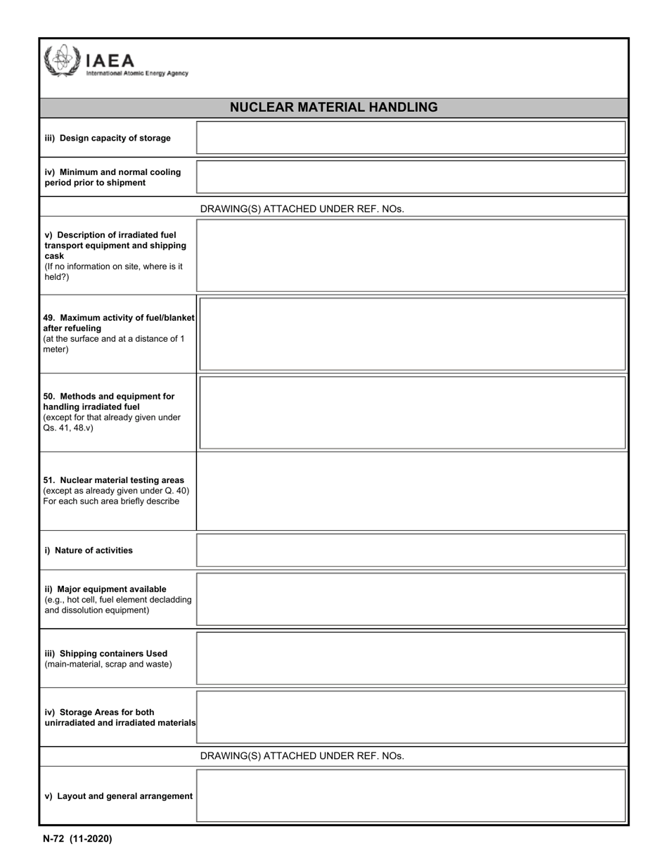 IAEA Form N-72 Design Information Questionnaire, Page 7