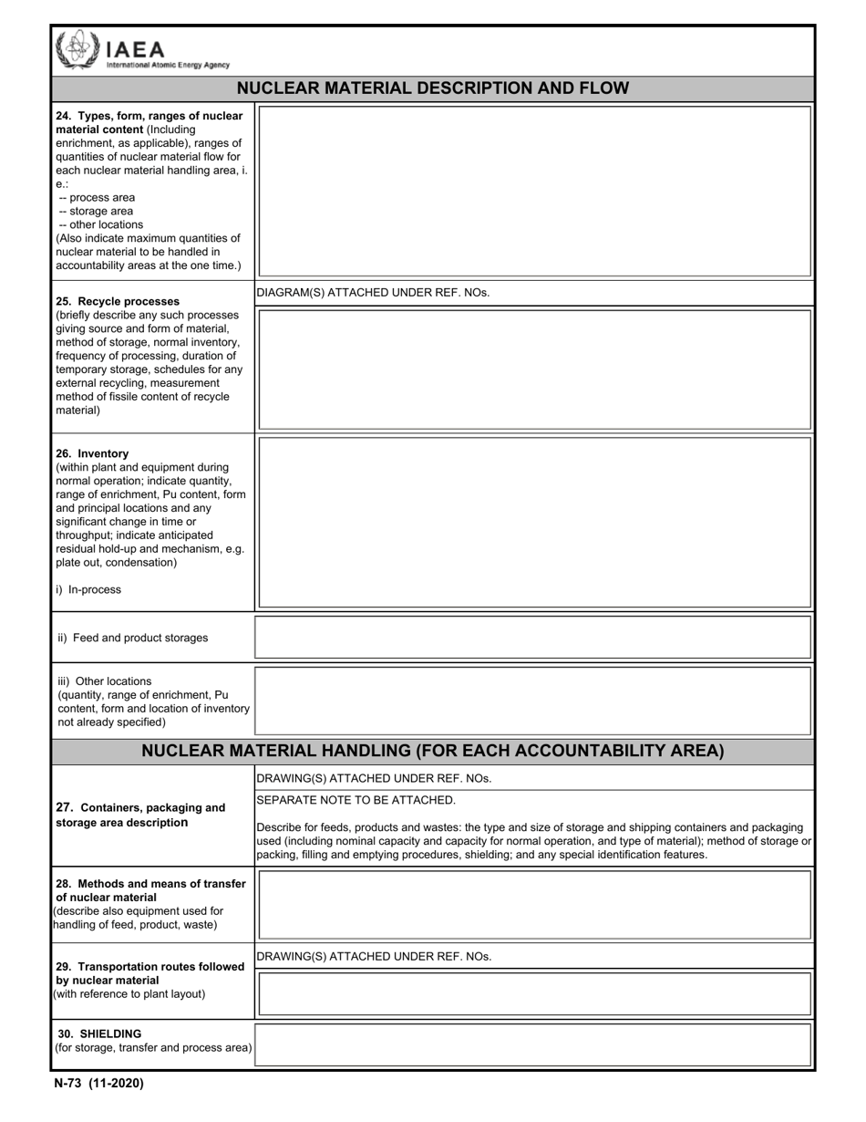 IAEA Form N-73 Design Information Questionnaire, Page 5