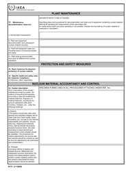 IAEA Form N-73 Design Information Questionnaire, Page 6