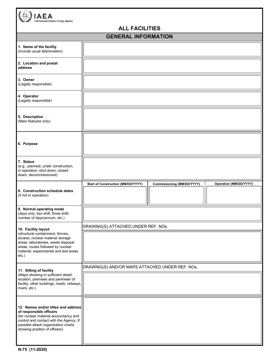 IAEA Form N-75 Design Information Questionnaire, Page 2