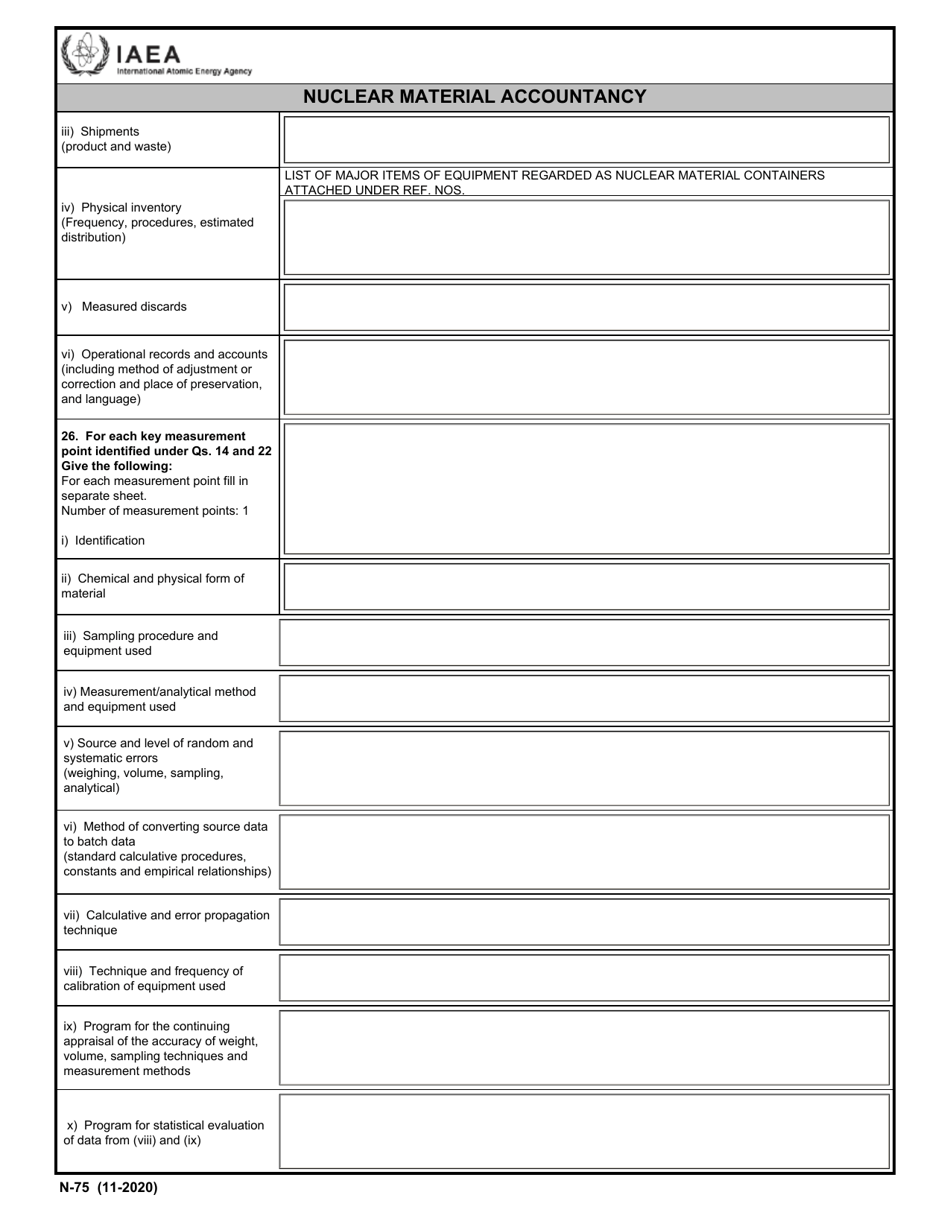 IAEA Form N-75 - Fill Out, Sign Online and Download Fillable PDF ...