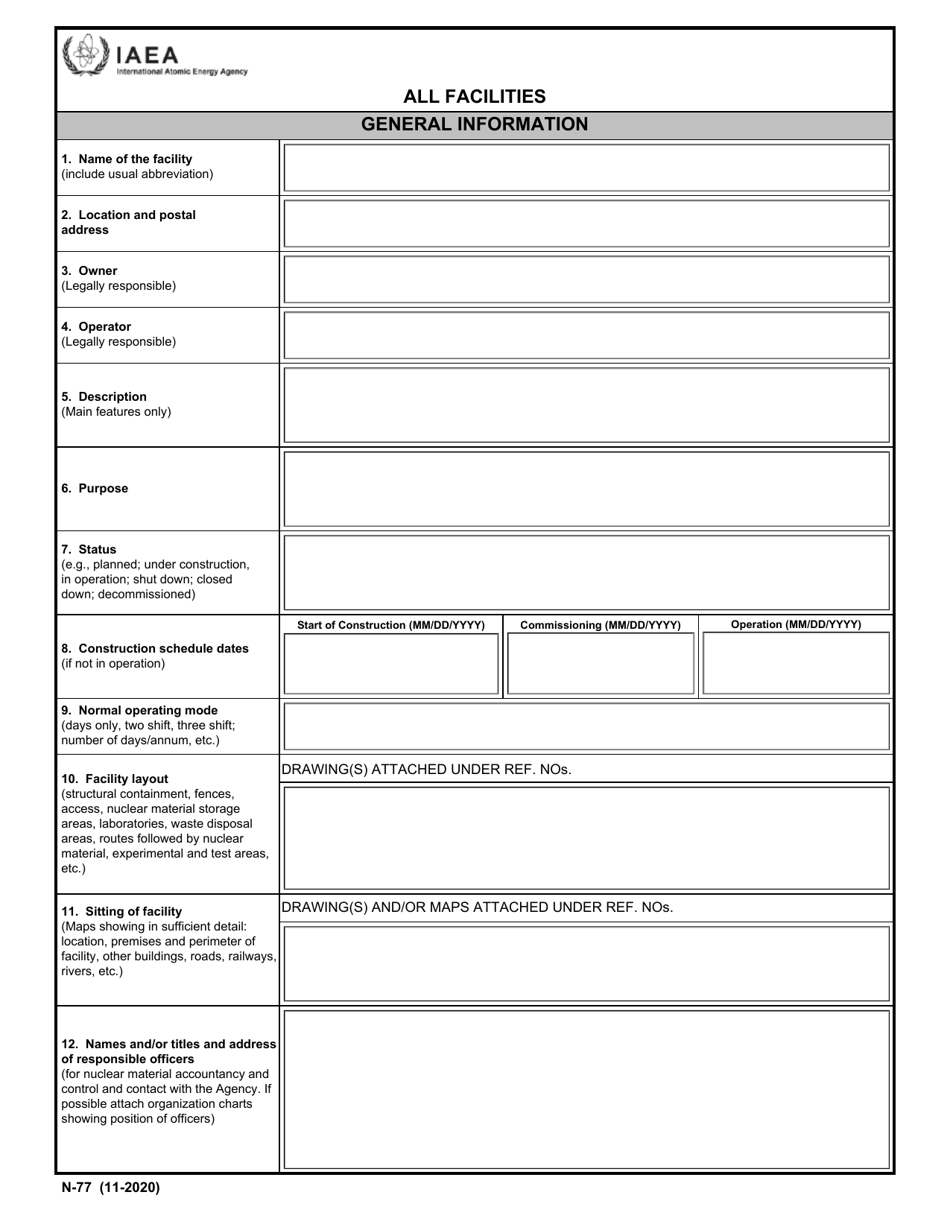 IAEA Form N-77 Design Information Questionnaire, Page 2