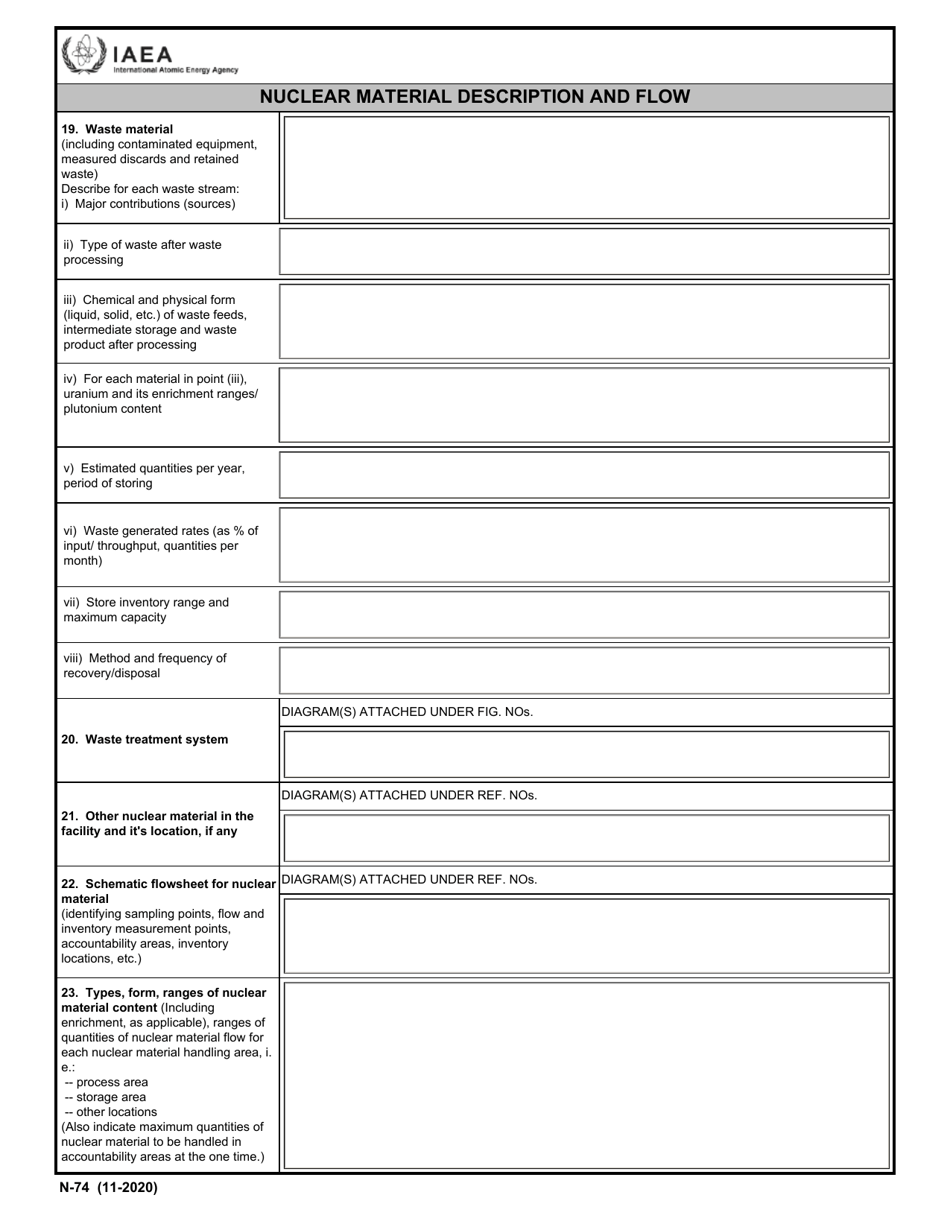 IAEA Form N-74 Design Information Questionnaire, Page 4