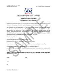 Document preview: SBA Form 3502 Covid-19 EIDL Supporting Info (Haitian Creole)